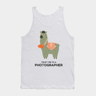 Cute Llama Photographer Tank Top